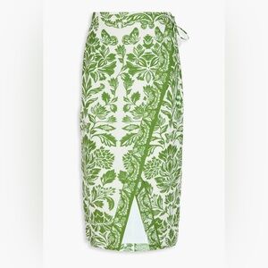 Farm Rio Green Delicate Tapestry Midi Skirt - Size Small